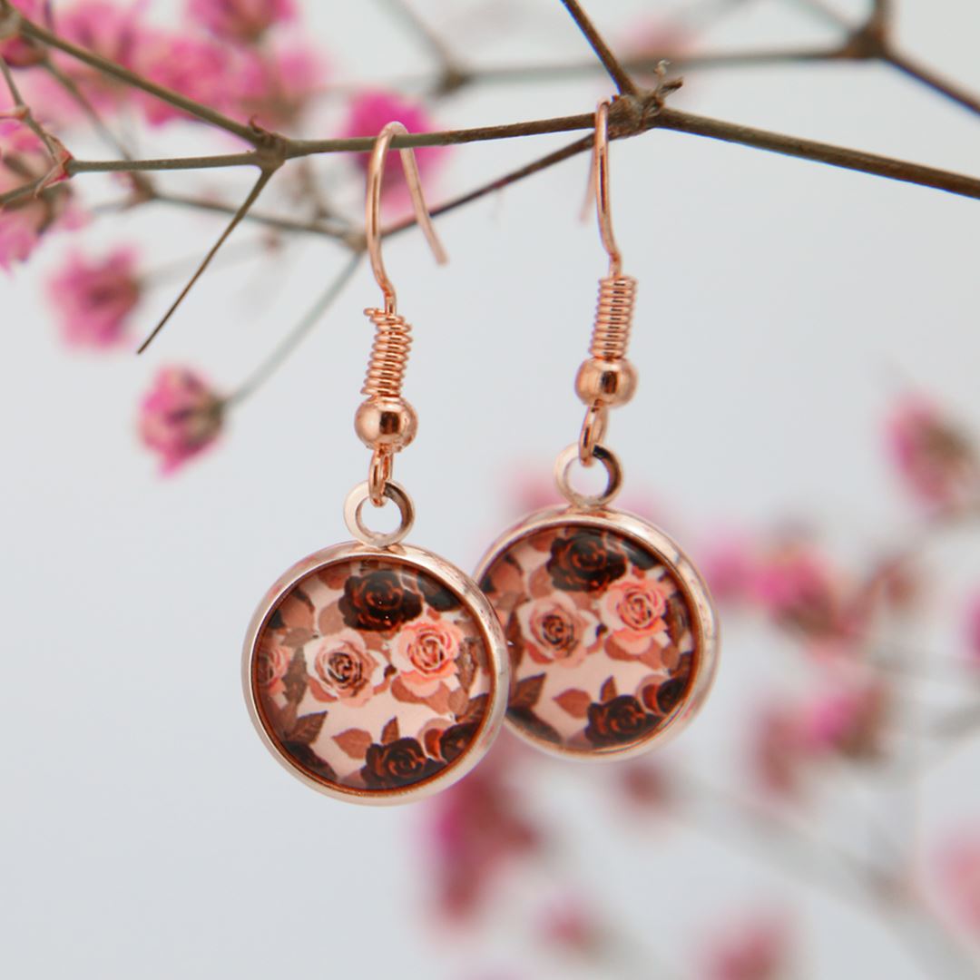 Spring Cherry Blossom Necklace Unique Rose Gold Flower Jewelry 