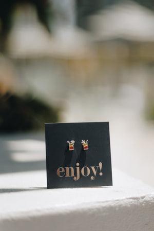 Happy Hour - Sterling Silver + CZ Studs - Enjoy! (8811-F)