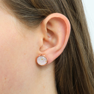 PINK COLLECTION - Be Brave Beautiful - Rose Gold 12mm Circle Studs - Blume (10912)