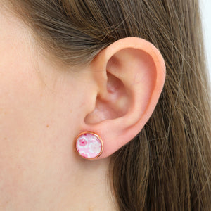 PINK COLLECTION - Grateful - Rose Gold 12mm Circle Studs - Sweet Blooms (11262)