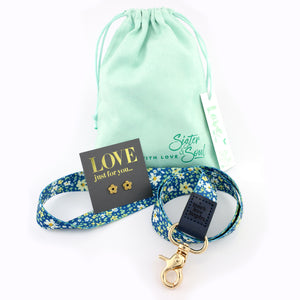 BLUE FLORAL LANYARD Love Just For You Mint Gift Bundle (S16)