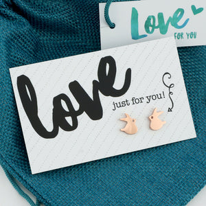 Teal Velvet Scrunchie Gift Bundle with Bunny Earrings (L11)