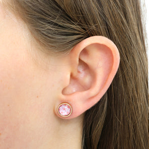 So Loved - Rose Gold Stainless Steel 8mm Circle Studs - Ella (12211)