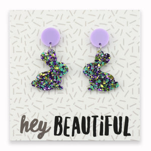 Acrylic Statement Dangles - Hey Beautiful - Big Beautiful Bunnies (11442)