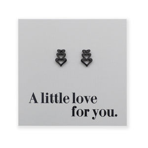 Stainless Steel Earring Studs - A Little Love For You - TRIPLE HEART