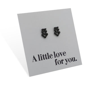 Stainless Steel Earring Studs - A Little Love For You - TRIPLE HEART