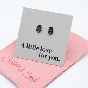 Stainless Steel Earring Studs - A Little Love For You - TRIPLE HEART