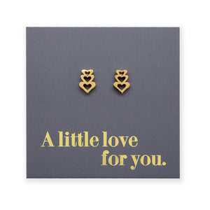 Stainless Steel Earring Studs - A Little Love For You - TRIPLE HEART