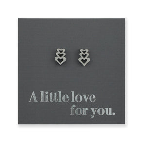 Stainless Steel Earring Studs - A Little Love For You - TRIPLE HEART