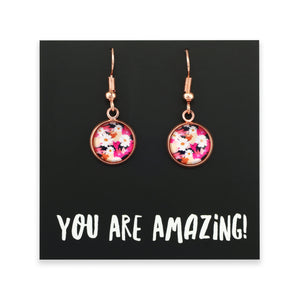 PINK COLLECTION - You Are Amazing! - Rose Gold Dangle Earrings - Amalie (10662)