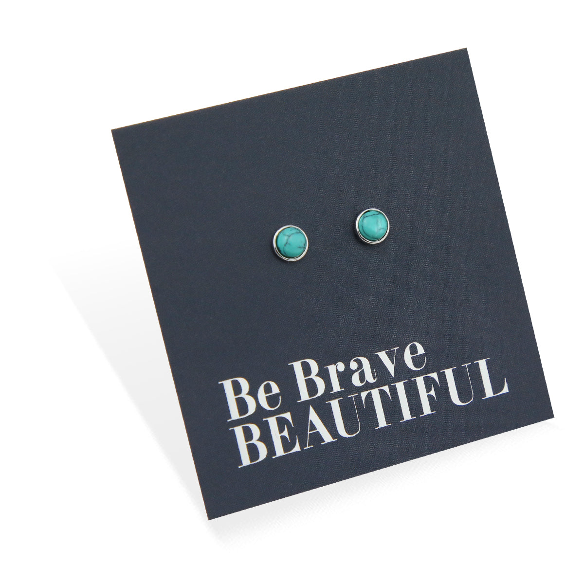 Tiny Turquoise - Sterling Silver Studs - Be Brave Beautiful (8908-R)