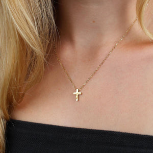 BELIEVE - Cross - Stainless Steel Gold Necklace (11312)