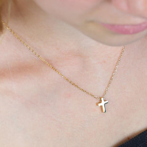 BELIEVE - Cross - Stainless Steel Gold Necklace (11312)