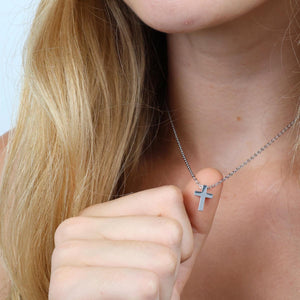 BELIEVE - Cross - Stainless Steel Silver Necklace (12034)