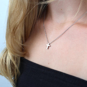 BELIEVE - Cross - Stainless Steel Silver Necklace (12034)