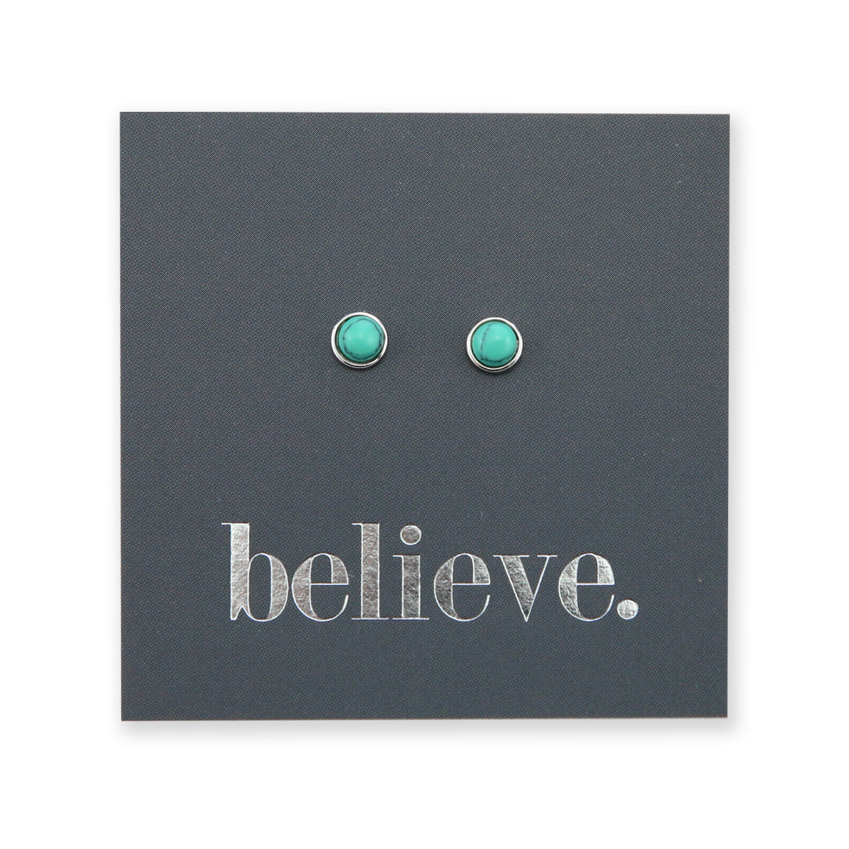 Tiny Turquoise - Sterling Silver Studs - Believe (8806-F)