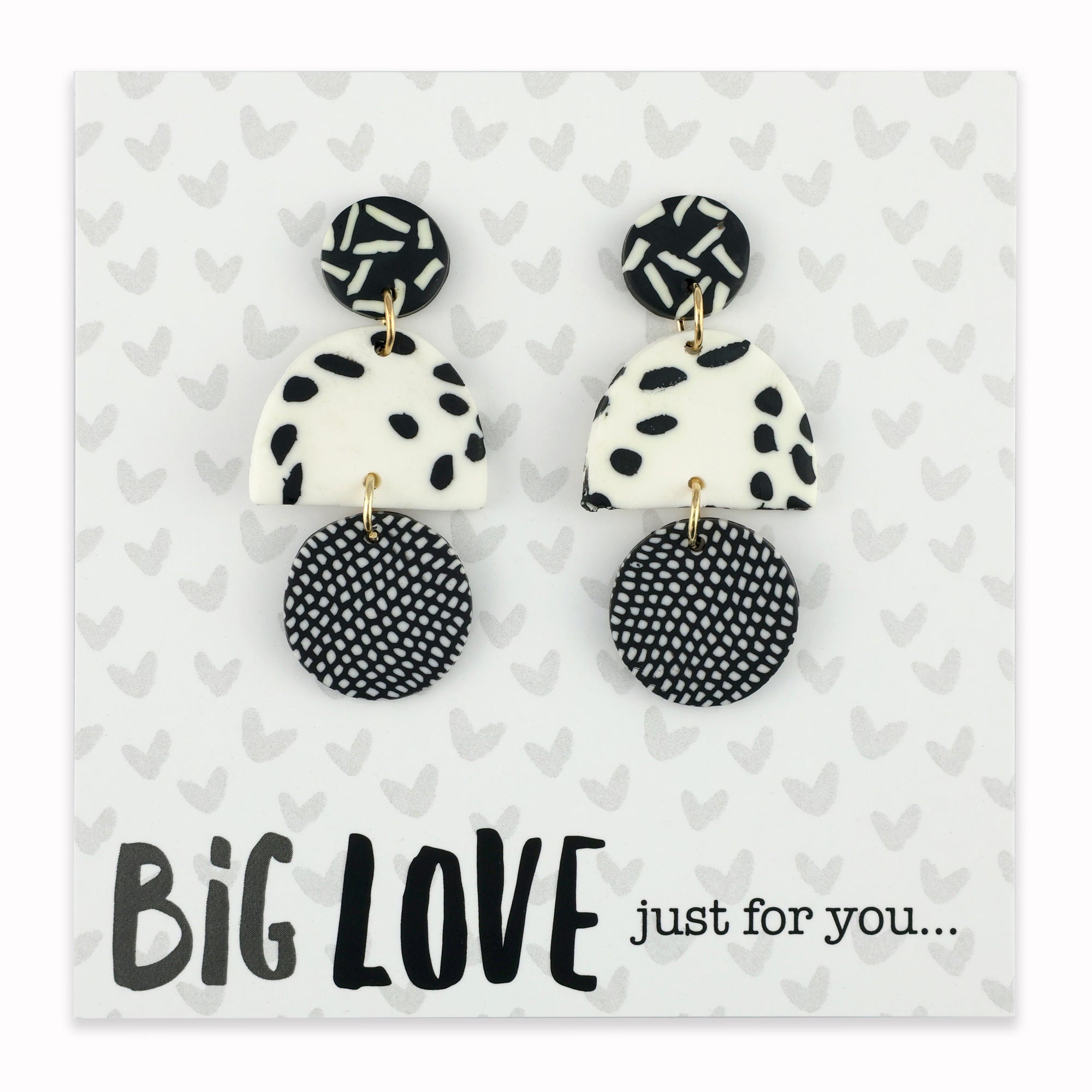 Acrylic & Polymer Dangles - 'Big Love Just For You' - Bendigo (12133)