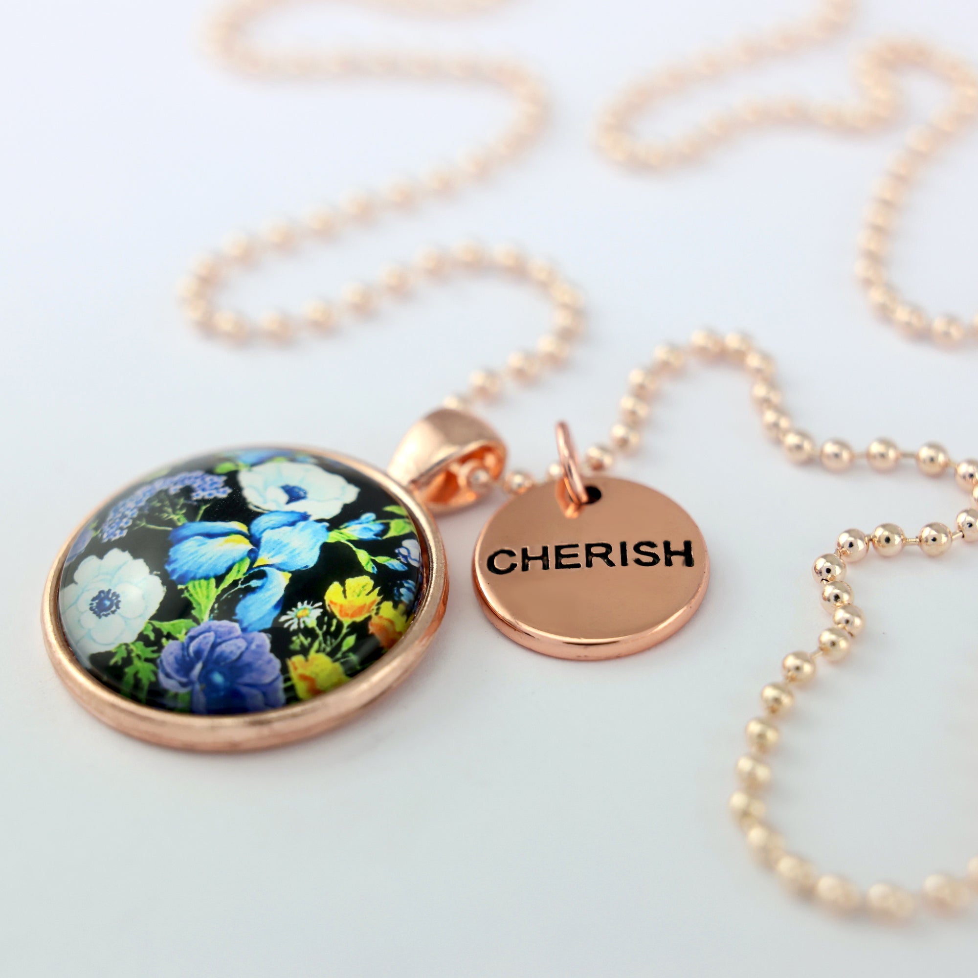 FLORAL WONDERS - Rose Gold 'CHERISH' Necklace - Blossy (10733)