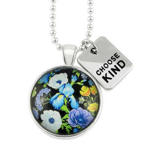 FLORAL WONDERS - Bright Silver 'CHOOSE KIND' Necklace - Blossy (10453)