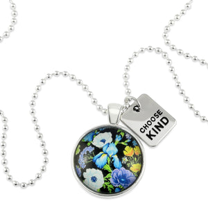 FLORAL WONDERS - Bright Silver 'CHOOSE KIND' Necklace - Blossy (10453)