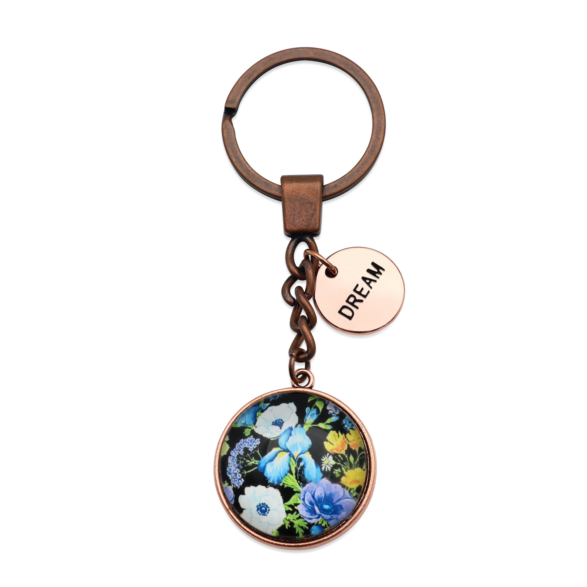 FLORAL WONDERS - Vintage Rose Gold 'DREAM' Keyring - BLOSSY (10421)