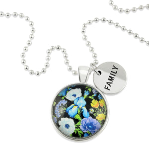 FLORAL WONDERS - Bright Silver 'FAMILY' Necklace - Blossy (10445)