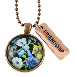 FLORAL WONDERS - Vintage Copper 'FRIENDSHIP' Necklace - Blossy (10713)