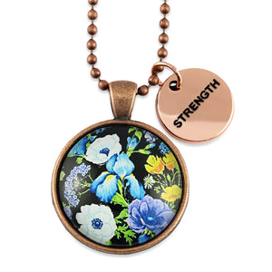 FLORAL WONDERS - Vintage Copper 'STRENGTH' Necklace - Blossy (10811)