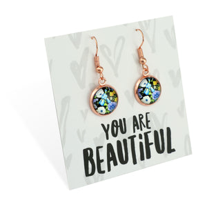 FLORAL WONDERS - You Are Beautiful - Rose Gold Dangle Earrings - BLOSSY (10952)