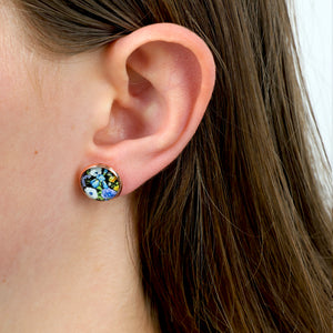 FLORAL WONDERS - Thank You For Being So Kind - Bright Silver 12mm Circle Studs - BLOSSY (10542)