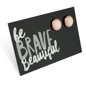 PINK COLLECTION - Be Brave Beautiful - Rose Gold 12mm Circle Studs - Blume (10912)