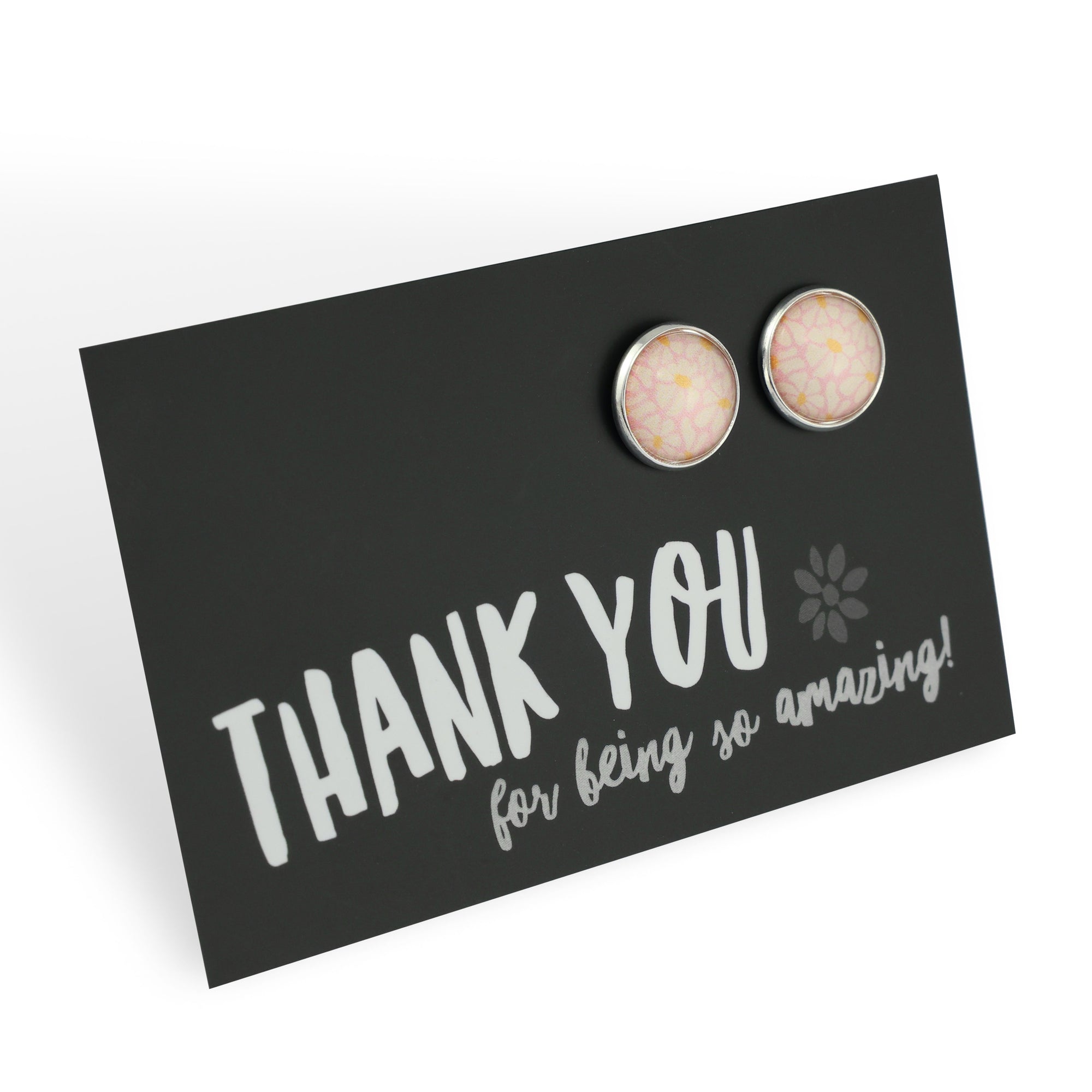 PINK COLLECTION - Thank You For Being So Amazing - Bright Silver 12mm Circle Studs - Blume (10934)