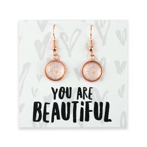 PINK COLLECTION - You Are Beautiful - Rose Gold Dangle Earrings - Blume (10944)