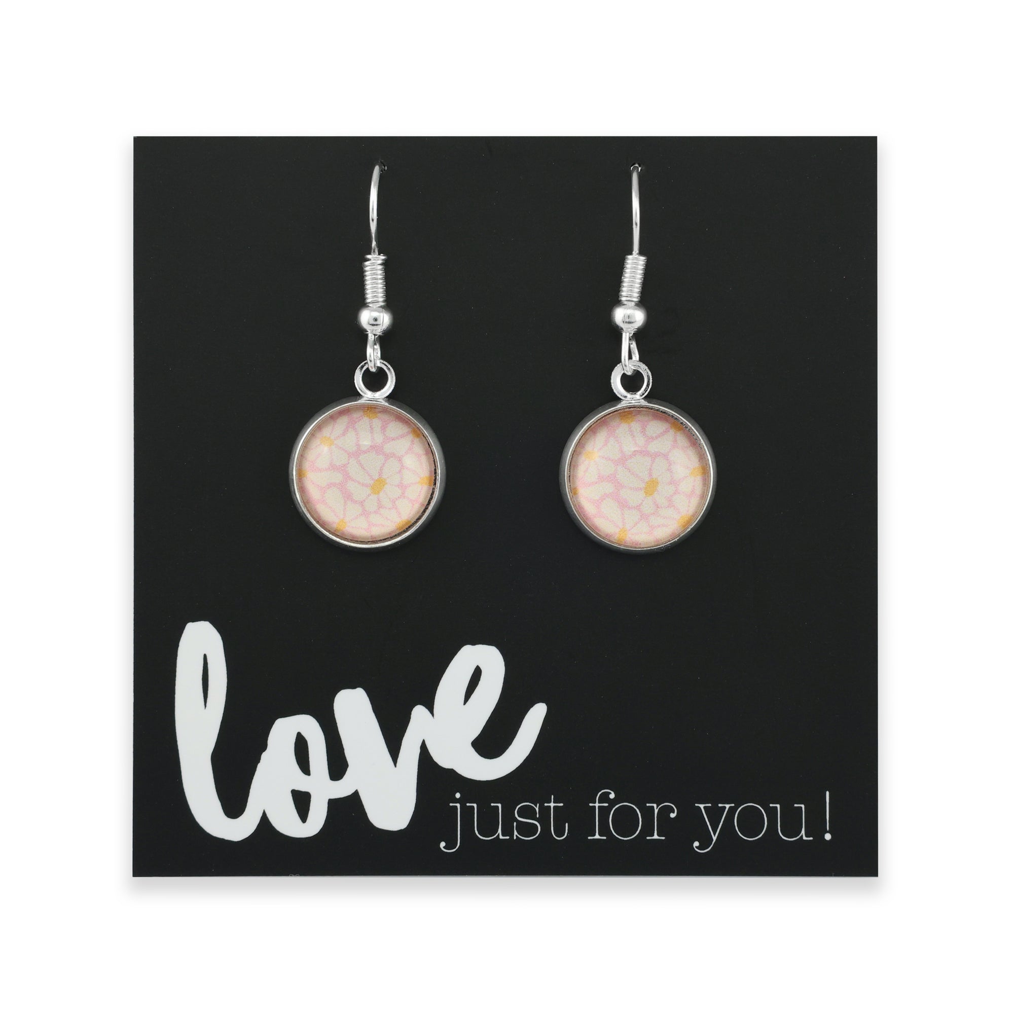 PINK COLLECTION - Love Just For You! - Bright Silver Dangle Earrings - Blume (10914)