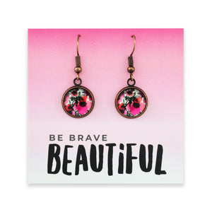 PINK COLLECTION - Be Brave Beautiful - Vintage Copper Dangle Earrings - Bonita (11112)