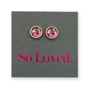 So Loved - Rose Gold Stainless Steel 8mm Circle Studs - Bonita (12113)