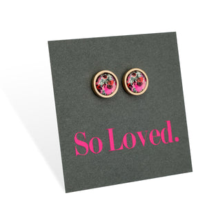 So Loved - Rose Gold Stainless Steel 8mm Circle Studs - Bonita (12113)