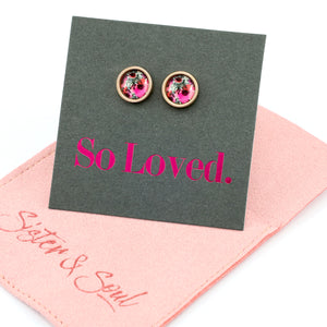 So Loved - Rose Gold Stainless Steel 8mm Circle Studs - Bonita (12113)