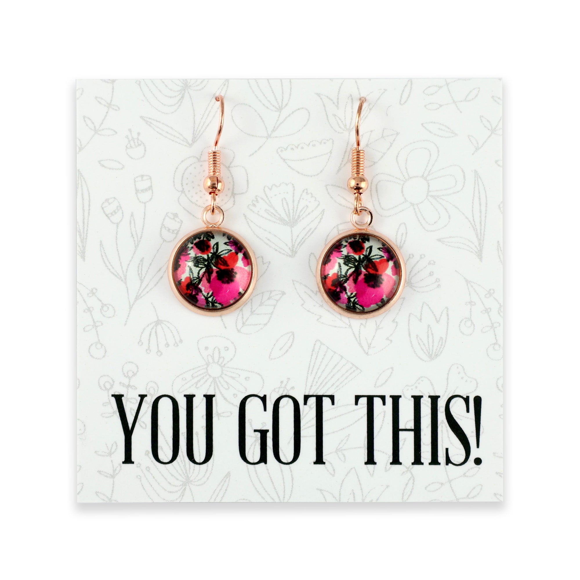 PINK COLLECTION - You Got This! - Rose Gold Dangle Earrings - Bonita (11265)