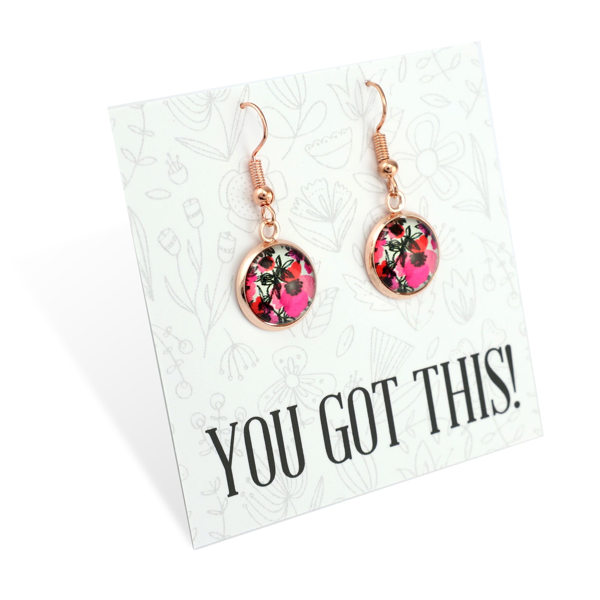 PINK COLLECTION - You Got This! - Rose Gold Dangle Earrings - Bonita (11265)