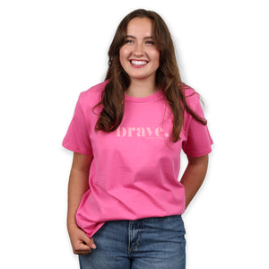 BRAVE - Pink Pop Boxy Tee - Pink Print