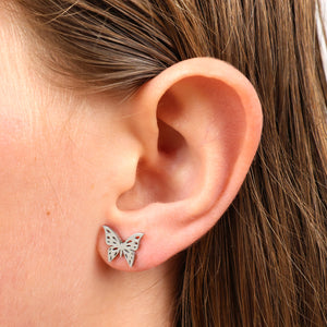 Stainless Steel Earring Studs - So Loved - BUTTERFLIES