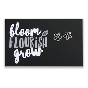 Forever Spring - Bloom Flourish Grow! Daisy Earring Studs - Silver (9509-R)