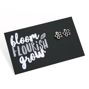 Forever Spring - Bloom Flourish Grow! Daisy Earring Studs - Silver (9509-R)