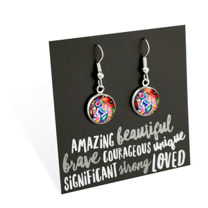 FLORAL WONDERS - Amazing Beautiful Brave - Bright Silver Dangle Earrings - CABANA (11041)