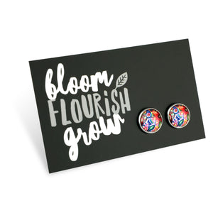 FLORAL WONDERS - Bloom Flourish Grow - Bright Silver 12mm Circle Studs - CABANA (10531)