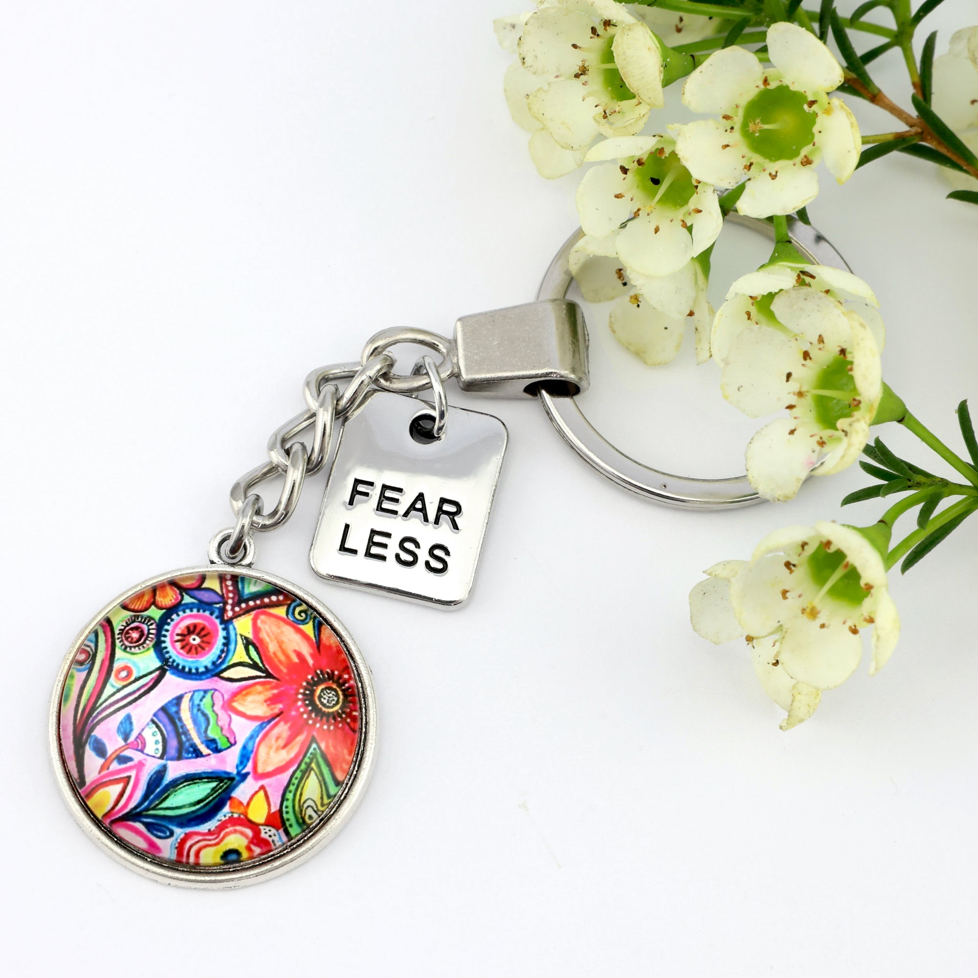 CABANA-FearLess-VintageSilverKeyring1