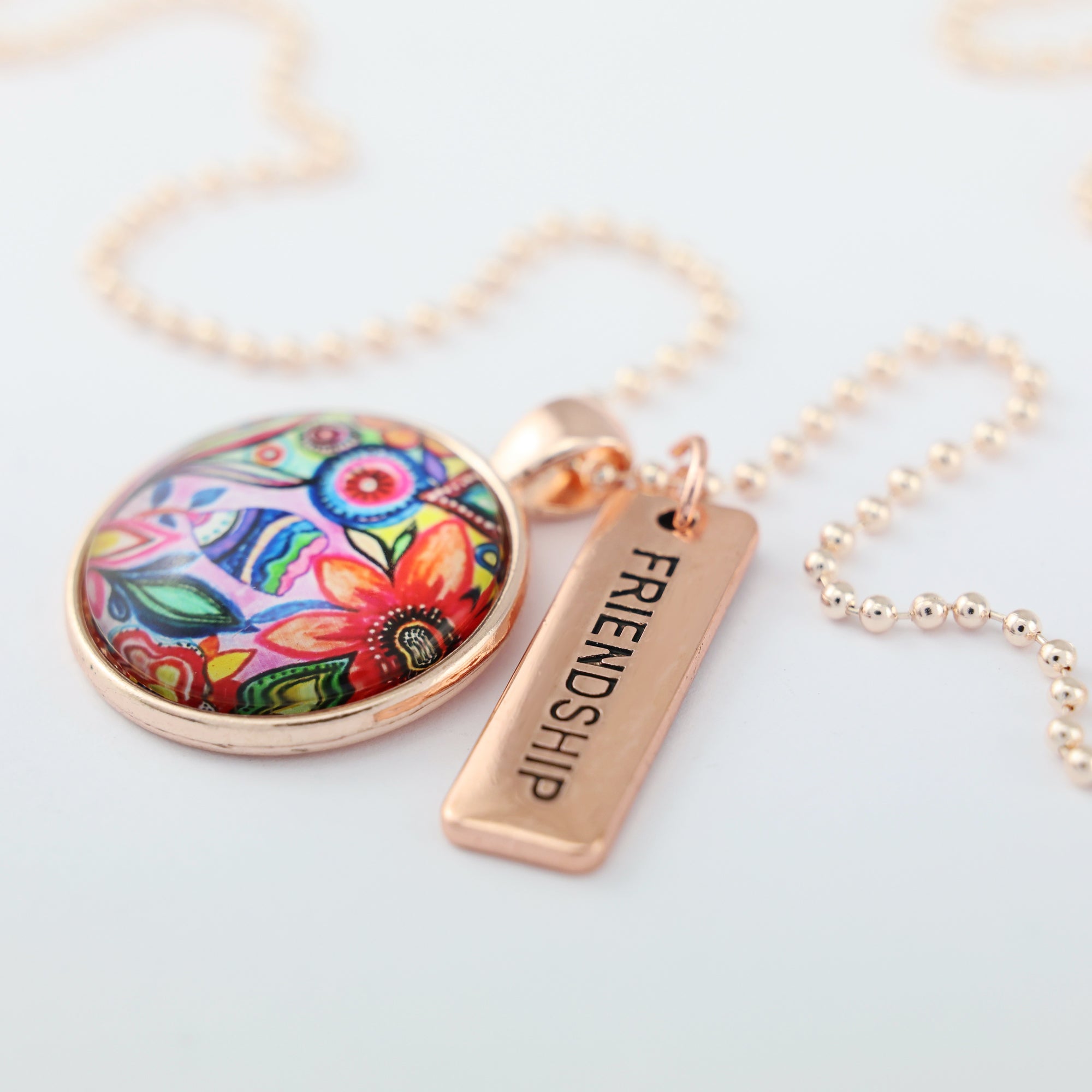 FLORAL WONDERS - Rose Gold 'FRIENDSHIP' Necklace - Cabana (10815)