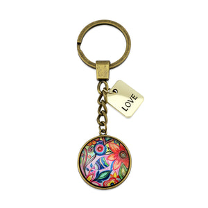 FLORAL WONDERS - Vintage Gold 'LOVE' Keyring - CABANA (10365)