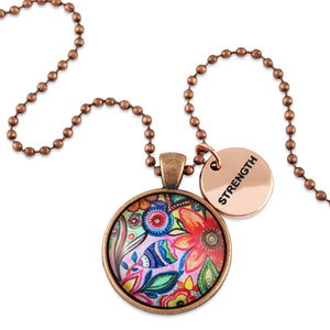 FLORAL WONDERS - Vintage Copper 'STRENGTH' Necklace - Cabana (10821)